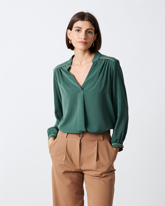 Blouse crepe long sleeve image number null