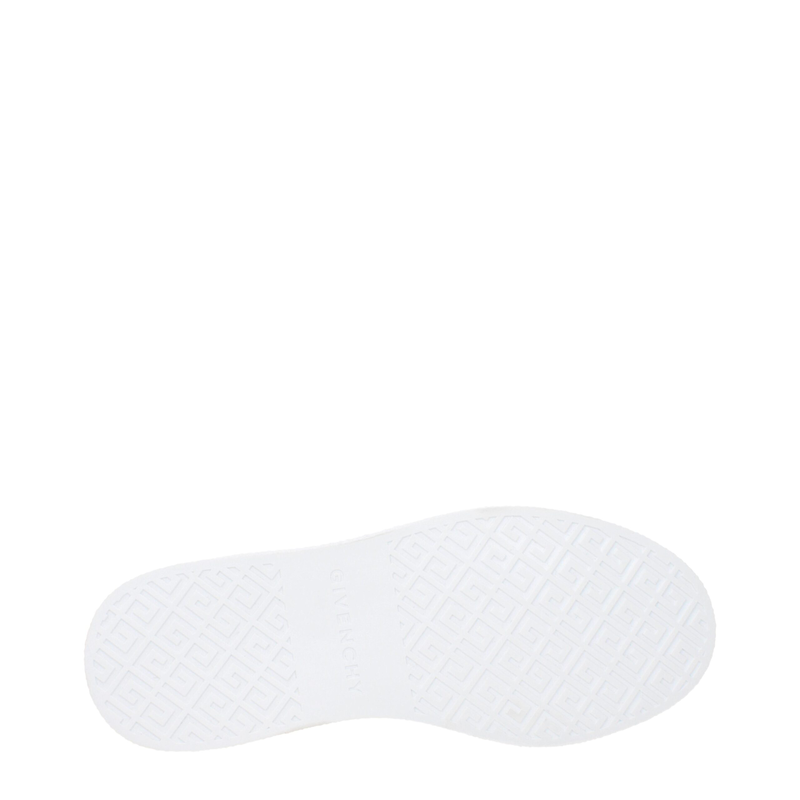 White leather low top sneakers-null