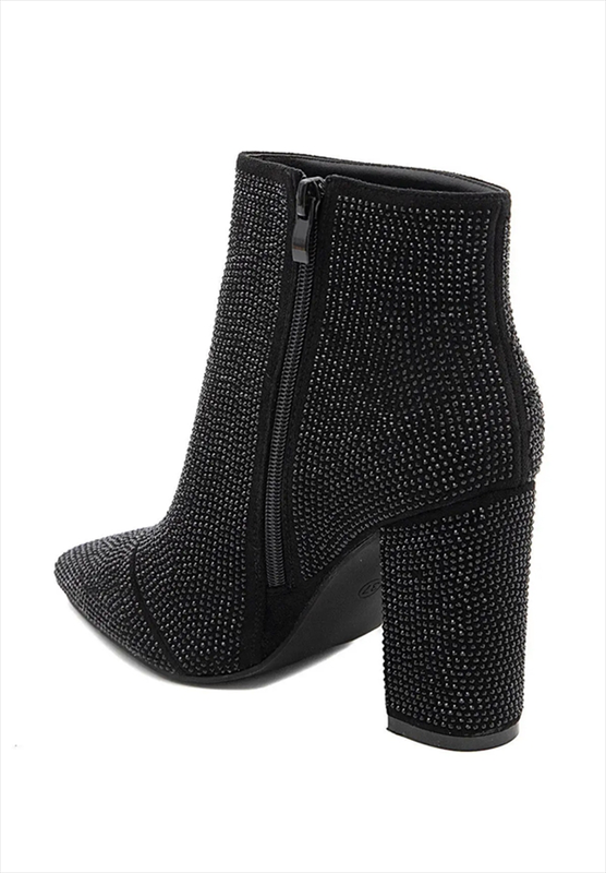 Heeled ankle boot rhinestones-null
