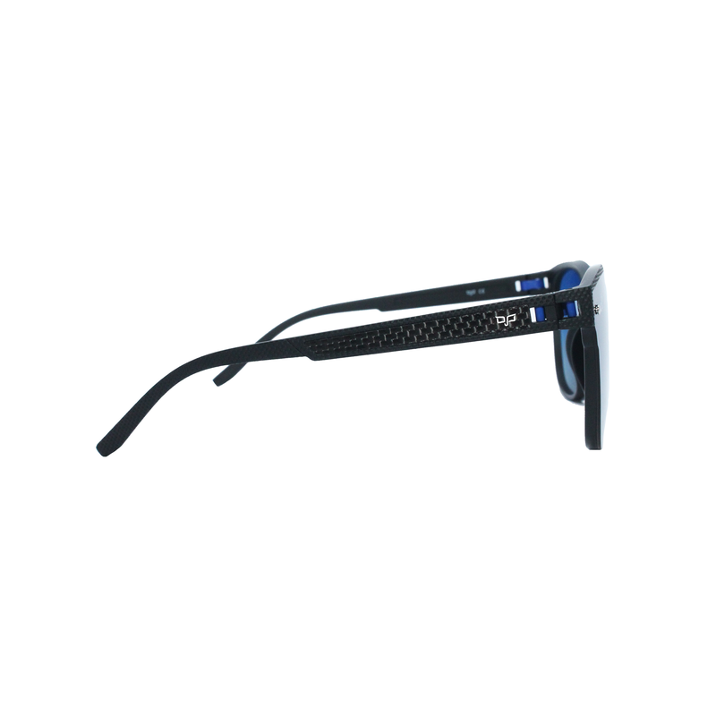 OJO sunglasses everyday black frame and temples with carbon fiber and polarised blue gradient lenses-null