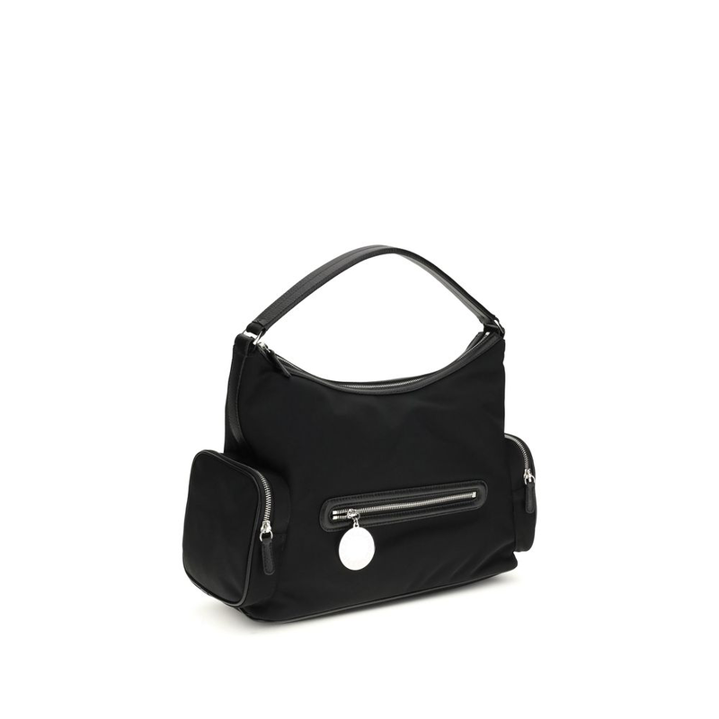 Black nylon shoulder bag-null