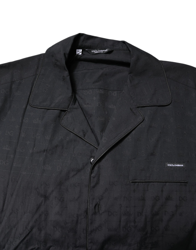 Black cotton men pajama set sleepwear-null