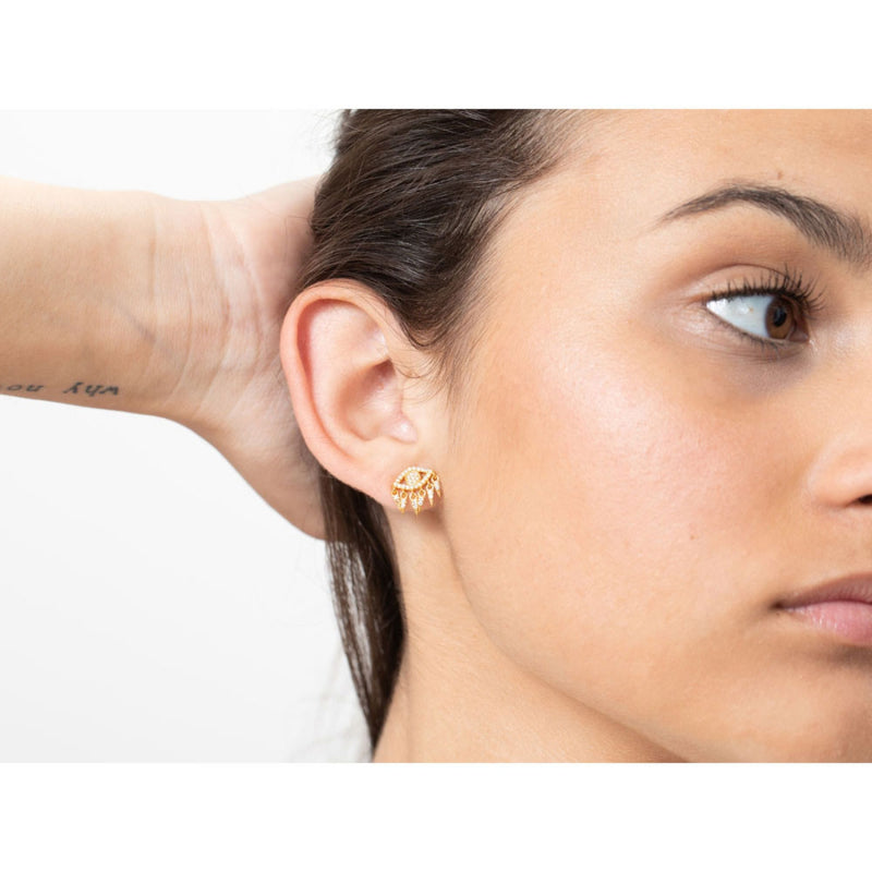 Eye teardrop earrings-null