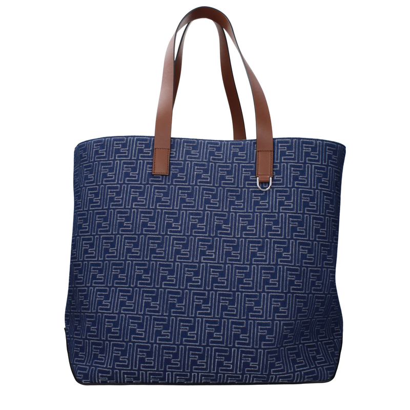 Blue fabric shoulder bag-null