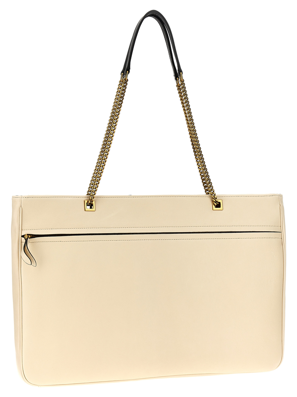 Bicolor lamb leather tote bag-null