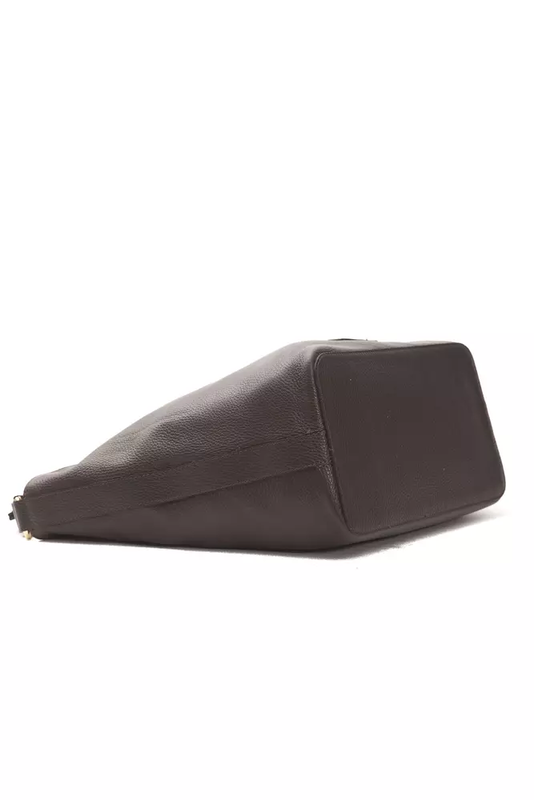 Brown leather women shoulder bag-null