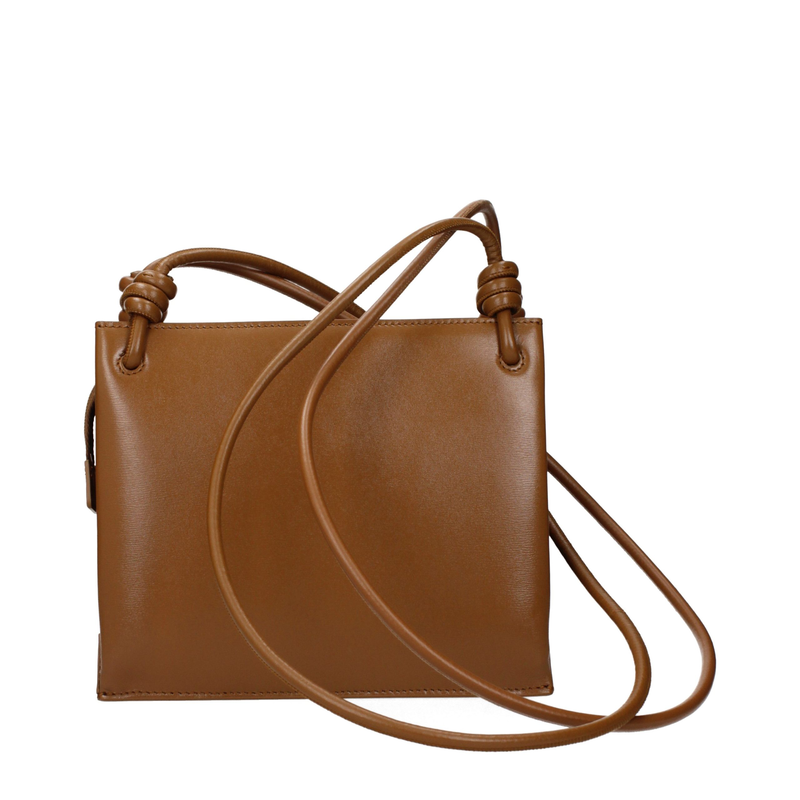 Brown leather crossbody bag-null