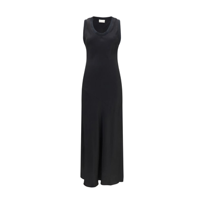 Black viscose casual dress, Black, medium