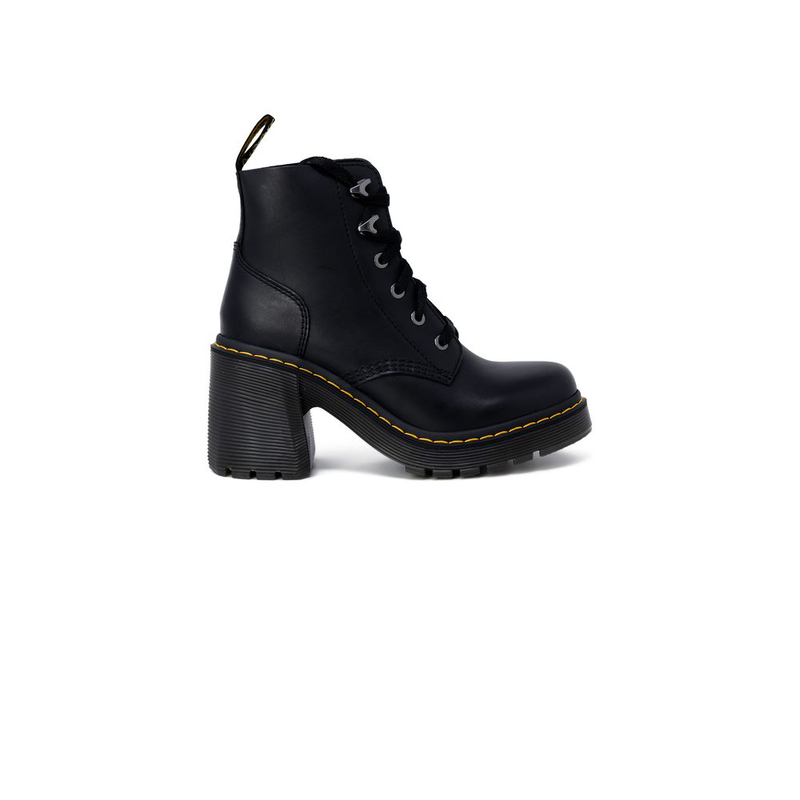 Black leather ankle boots-null
