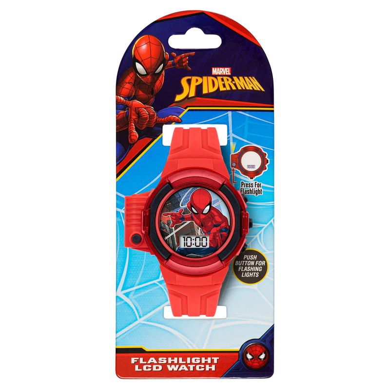 Spiderman boy's digital quartz watch with silicone strap-null