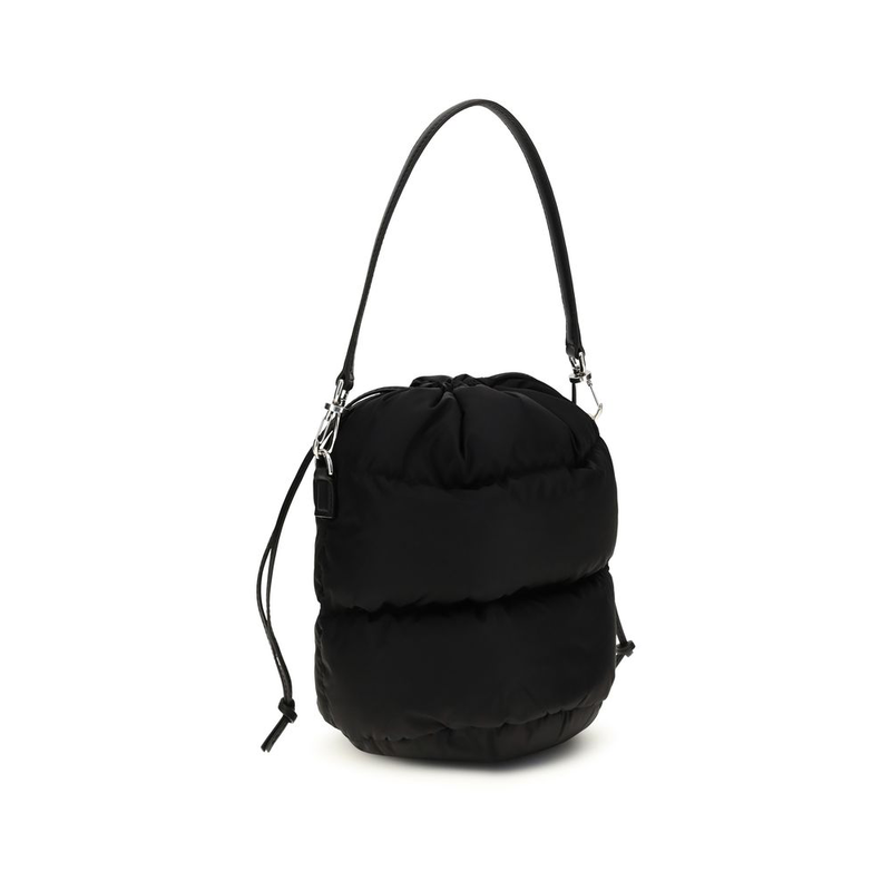 Black polyamide backet bag-null