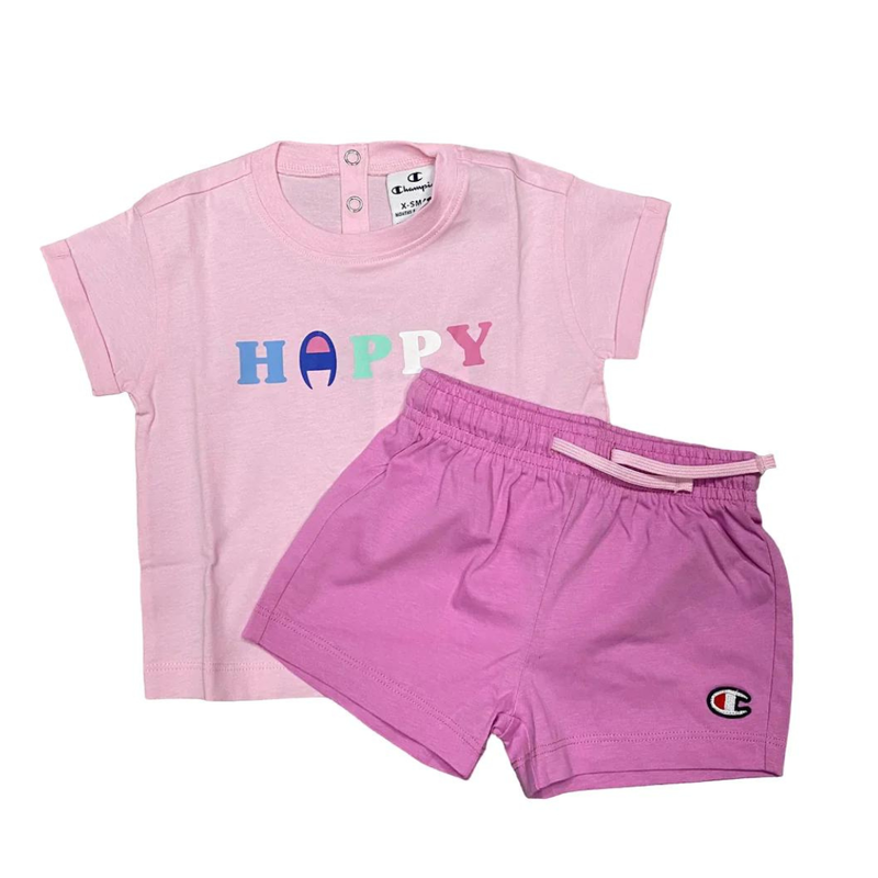 Champion toddler kids girls athletic short set pink 404976-ps013 image number null