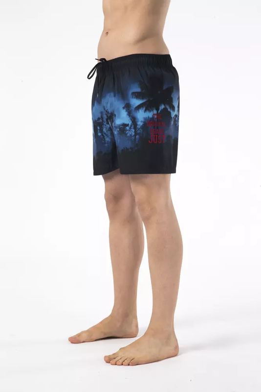 Black polyester men swim short-null