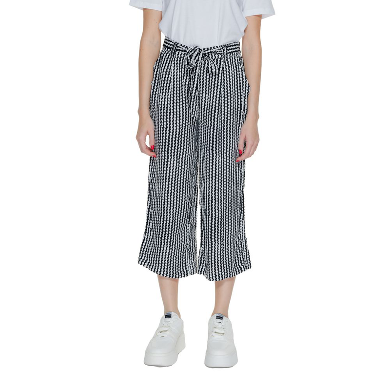 Black viscose cropped pants-null