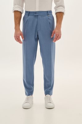 Pcoc elastic slim fit pleats trousers