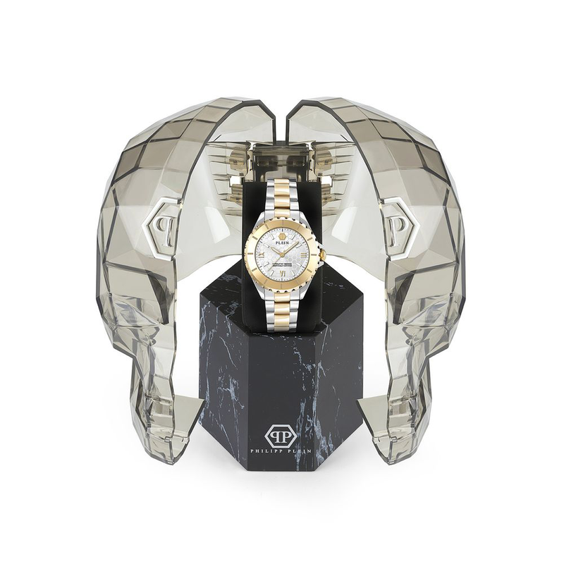 Gold stainless steel dress watch-null