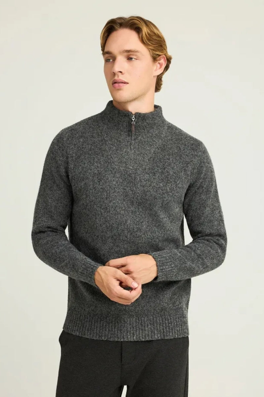 Knitted top half zip - funky buddha-null