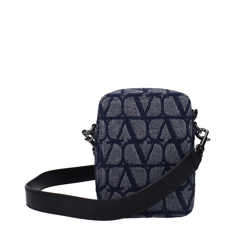 Blue fabric crossbody bag-null