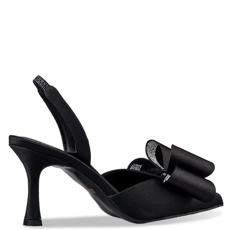 Bow satin pumps - 38 , black-null