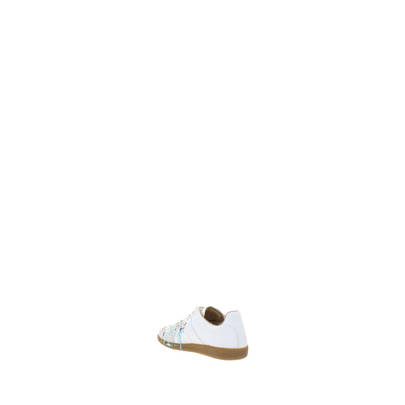 White calf leather bos taurus low top sneakers-null