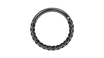 Surgical steel twisted clicker black, , medium