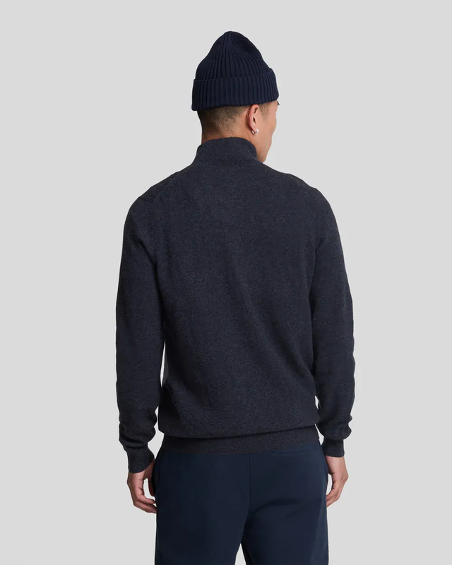 Lambswool blend zip through cardigan z56 dark navy marl-null