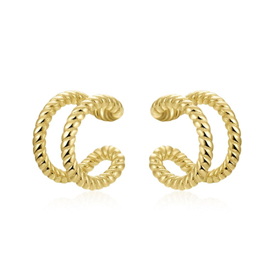 Double spiral ear cuff, Silver 925, medium