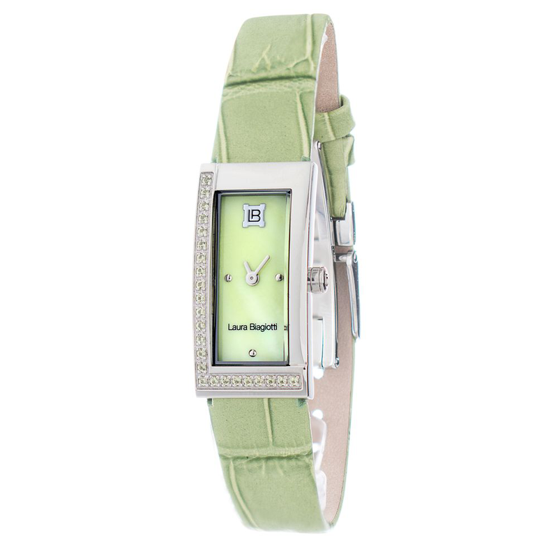 Bicolor leather dress watch-null