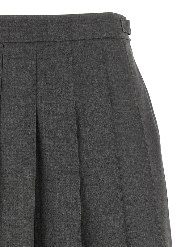 Gray wool long skirt-null