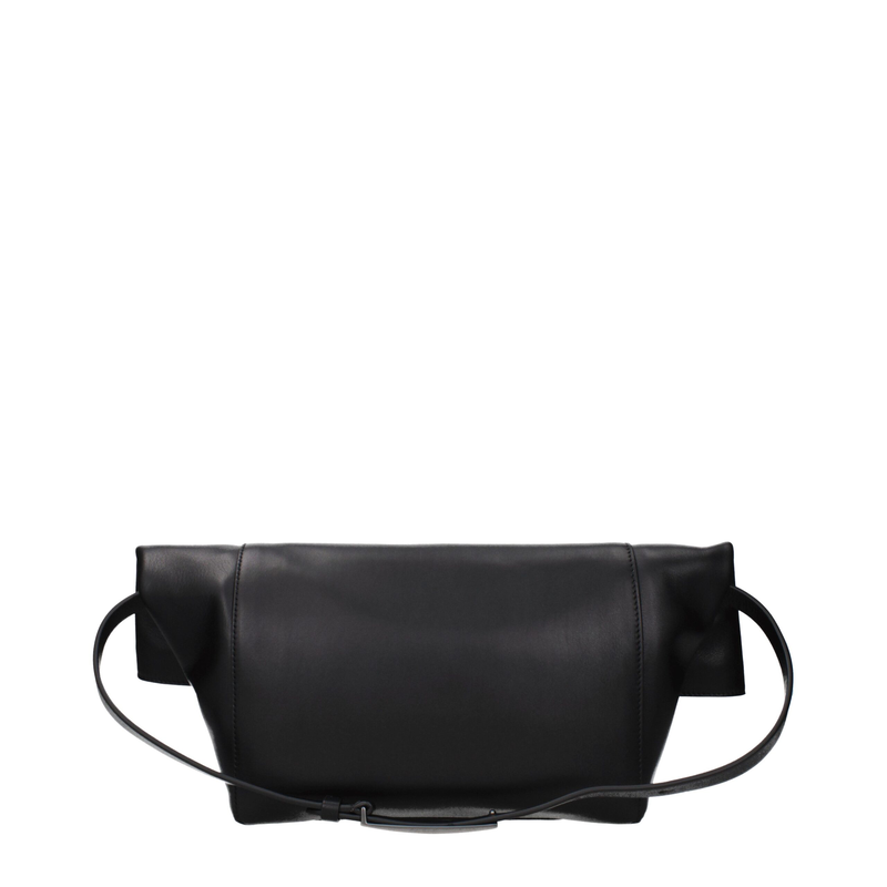 Black leather shoulder bag-null