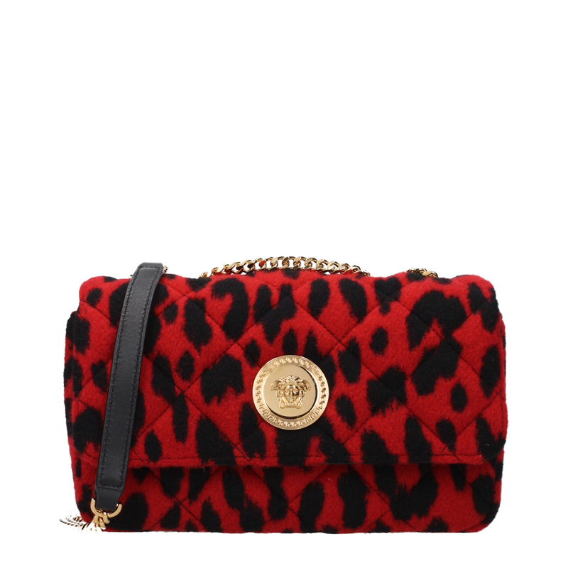Red wool shoulder bag-null