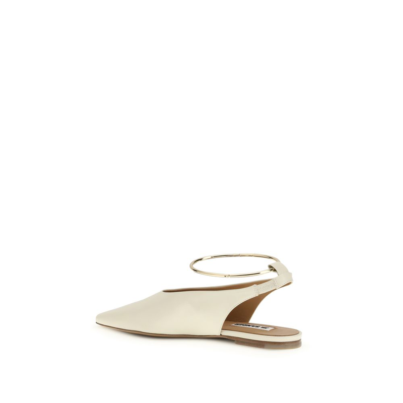 Beige goatskin ballet flats-null