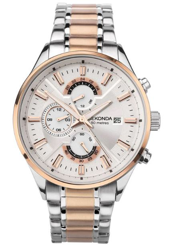 Sekonda men's rose gold chronograph watch - 1698, , medium image number null