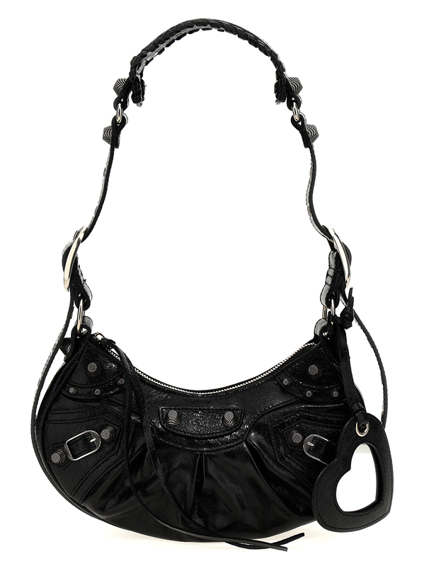 Black lamb leather crossbody bag-null