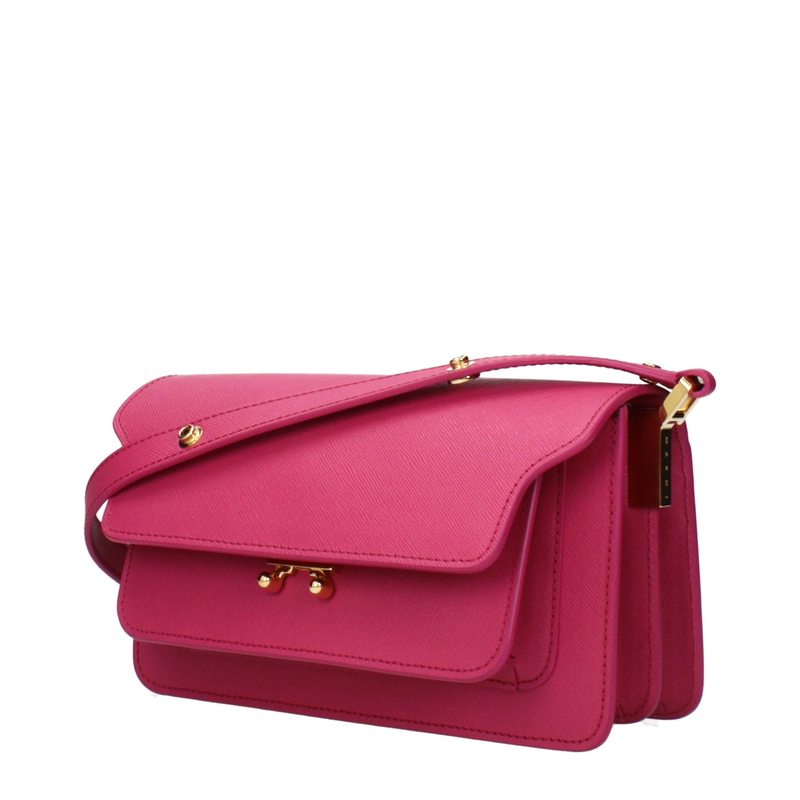 Pink leather shoulder bag-null