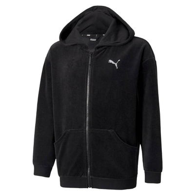 Alpha velour girls jacket, Black, medium