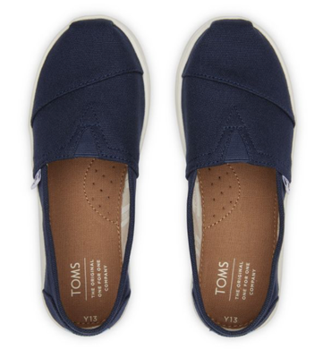 Toms canvas youth-navy, Navy, medium