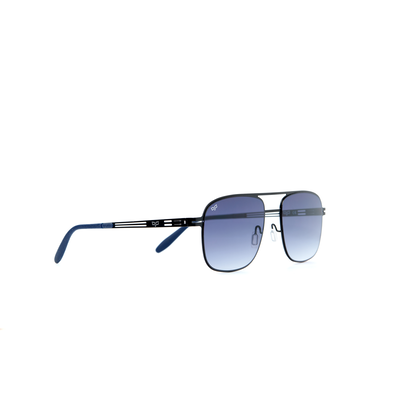 OJO sunglasses stainless steel square black frame and temples screw less gradient blue lenses, , medium
