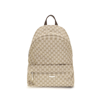 Beige polyester backpack, Beige, medium