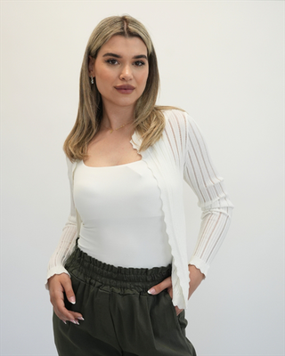 Knit cardigan 10057, White, medium