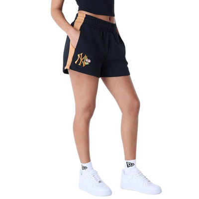 Women mlb floral short  york yankees, Black, medium