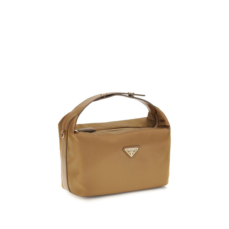 Beige recycled polyamide handbag-null