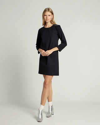 Short dress rhinestones, Black, medium