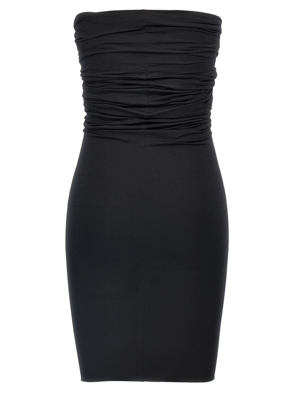 Black nylon short dress-null
