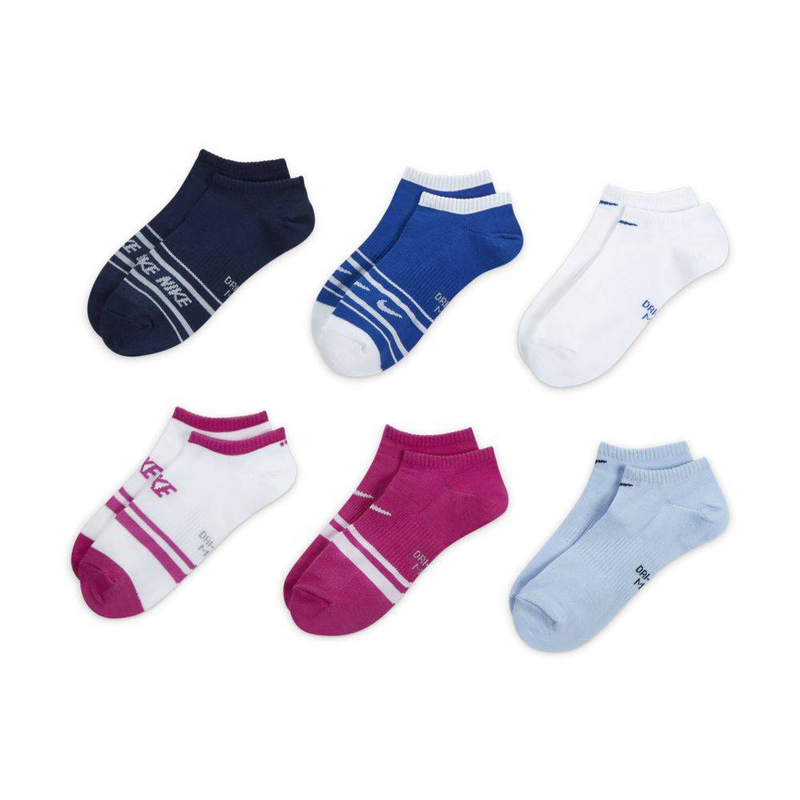 Lightweight no-show stripes 6-pairs socks-null