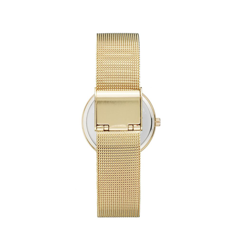 Gold stainless steel dress watch-null
