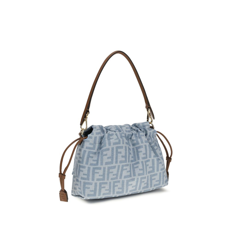 Blue cotton shoulder bag-null