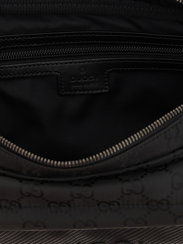 Black polyester crossbody bag-null