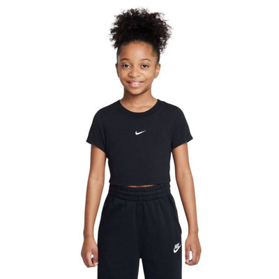 Girls nike sportswear slim crop top, Black, medium
