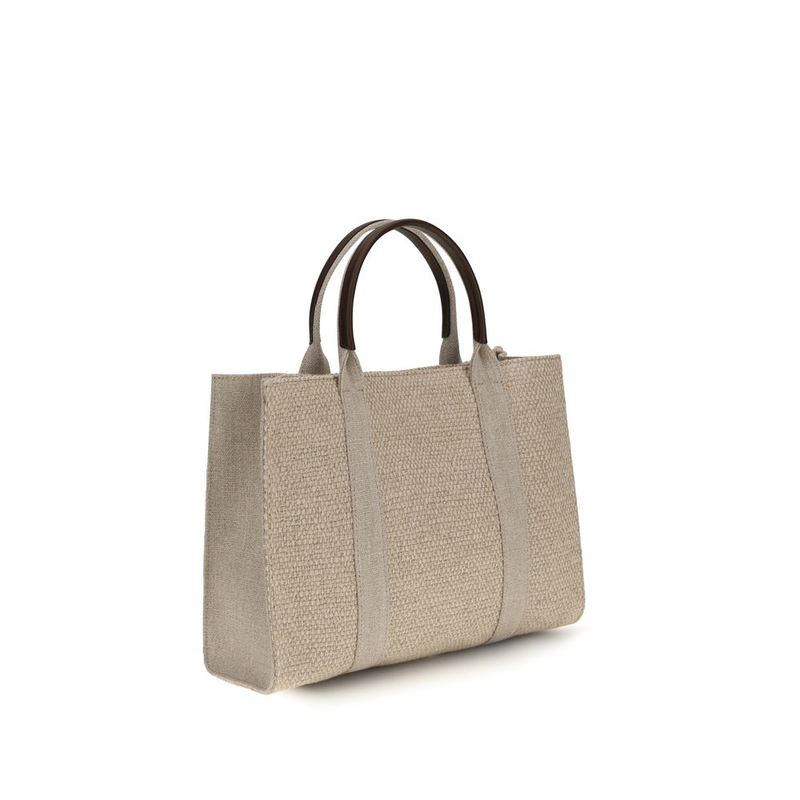 Beige fabric handbag-null